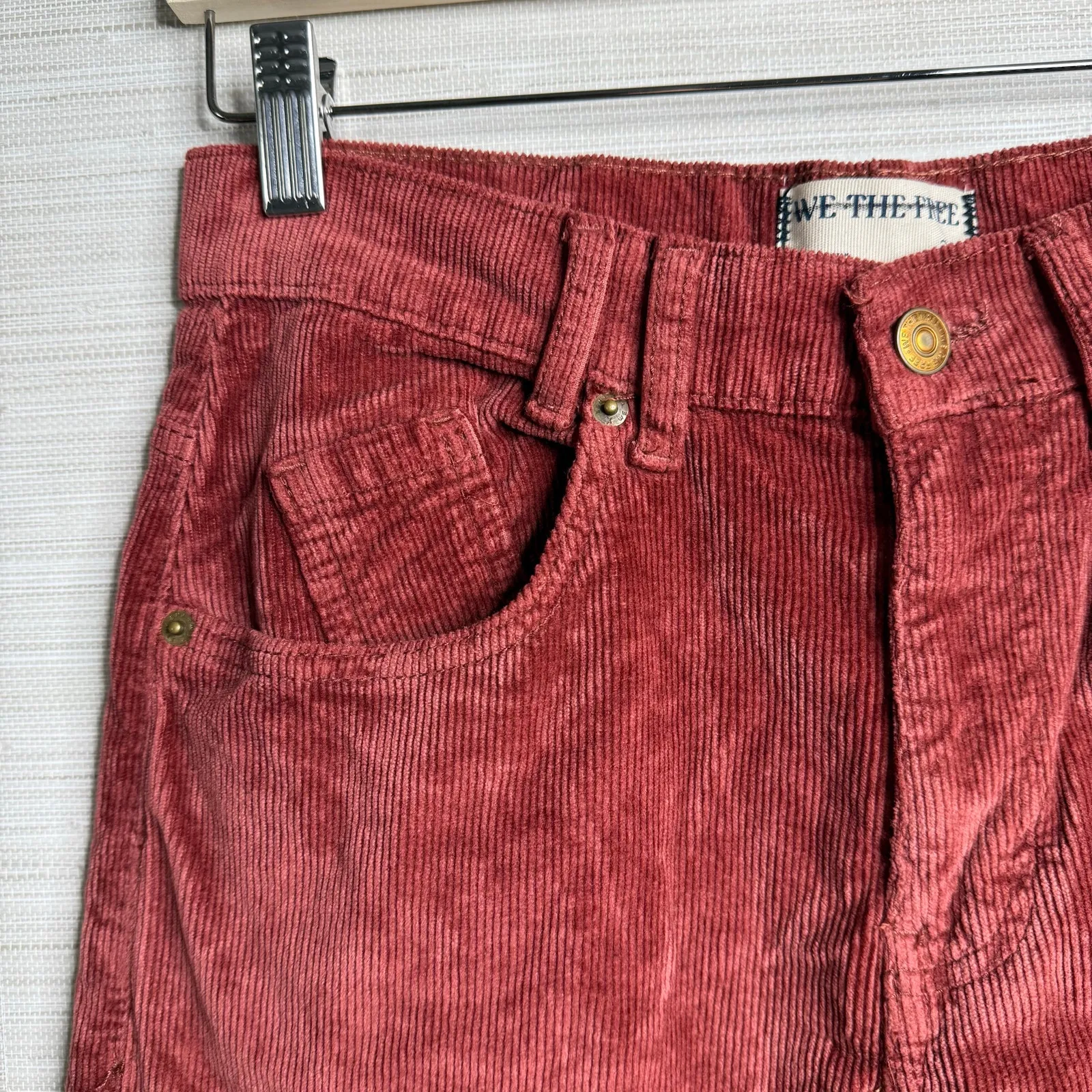 Free People corduroy pants high rise straight cotton blend boho fall winter 24 - Image 2