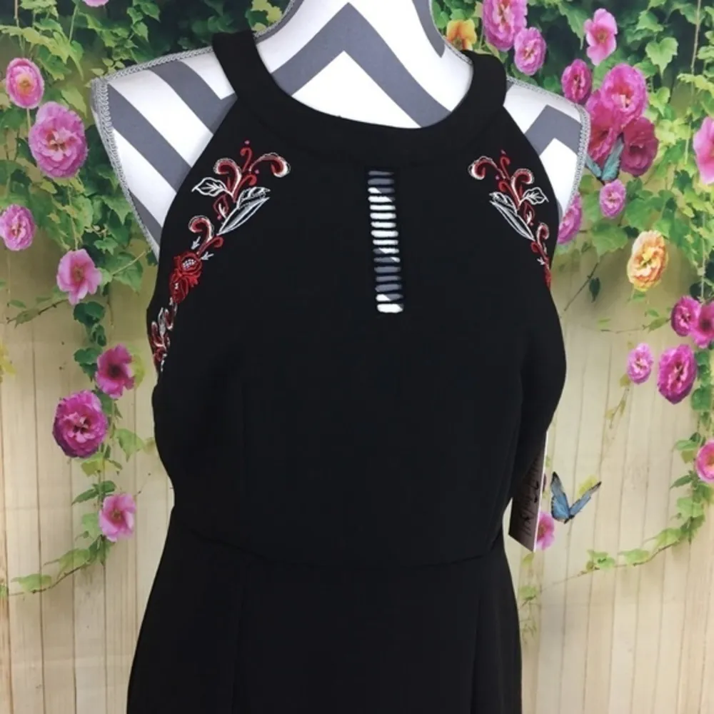 NANETTE LEPORE Black Floral Dress Size 4 - Image 4