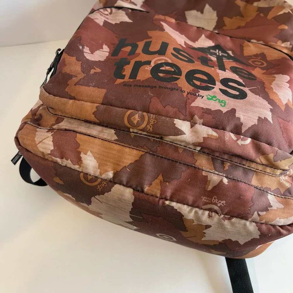 LRG Brown Leaf Print Carry on Lightweight Laptop Large Backpack Unisex - Image 12