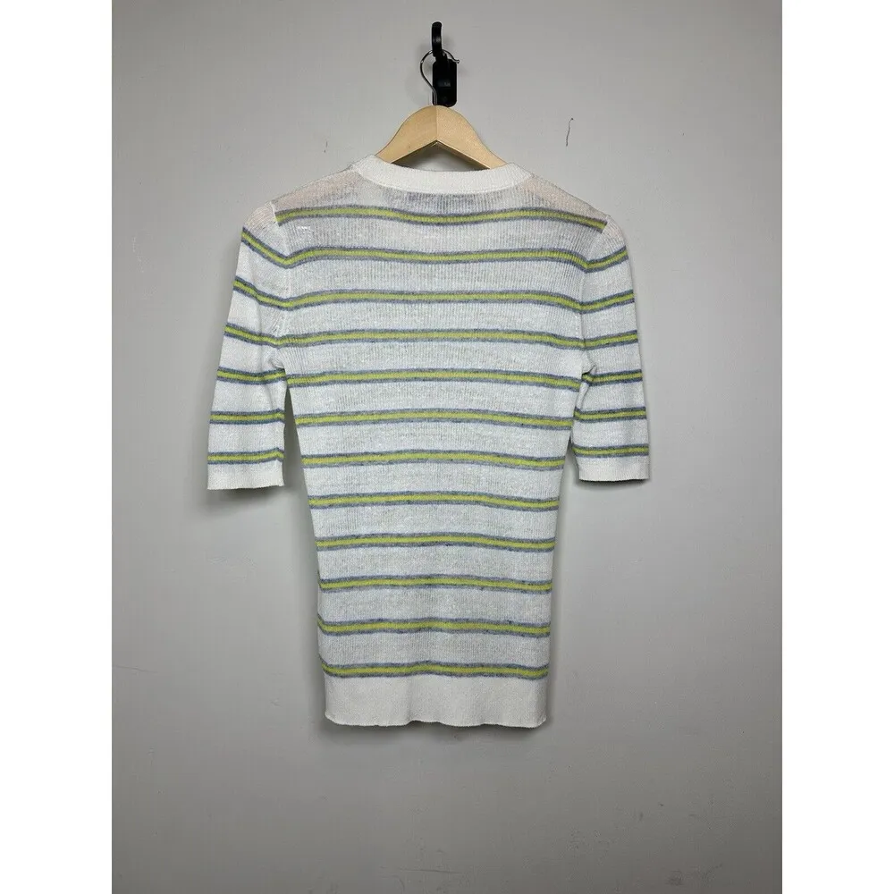 Veronica Beard  Dean Ivory Multi Striped Linen Blend Sweater Size Small NEW $250 - Image 6