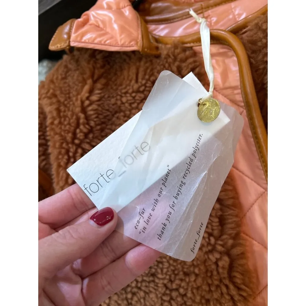 Forte Forte Reversible Teddy Coat Rust Orange Womens Size II Small 6 - Image 9
