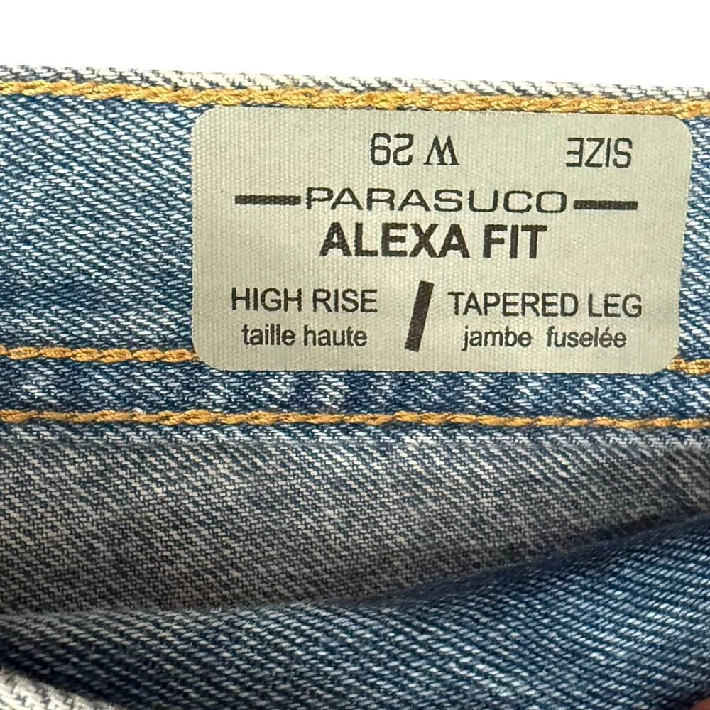 Parasuco Blue Distressed Raw Hem Light Wash Alexa Fit High Rise Jeans size 29 - Image 5