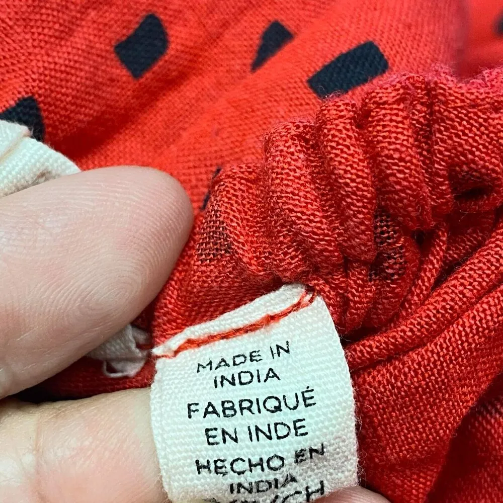 Billabong x Sincerely Jules Your Side Maxi Dress One Shoulder Ruffle Red Linen - Image 8