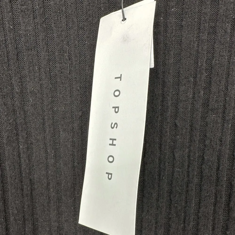 TOPSHOP | Size 8 | Mock Neck Rib Top In Black | New With Tags - Retail $68 - Image 6