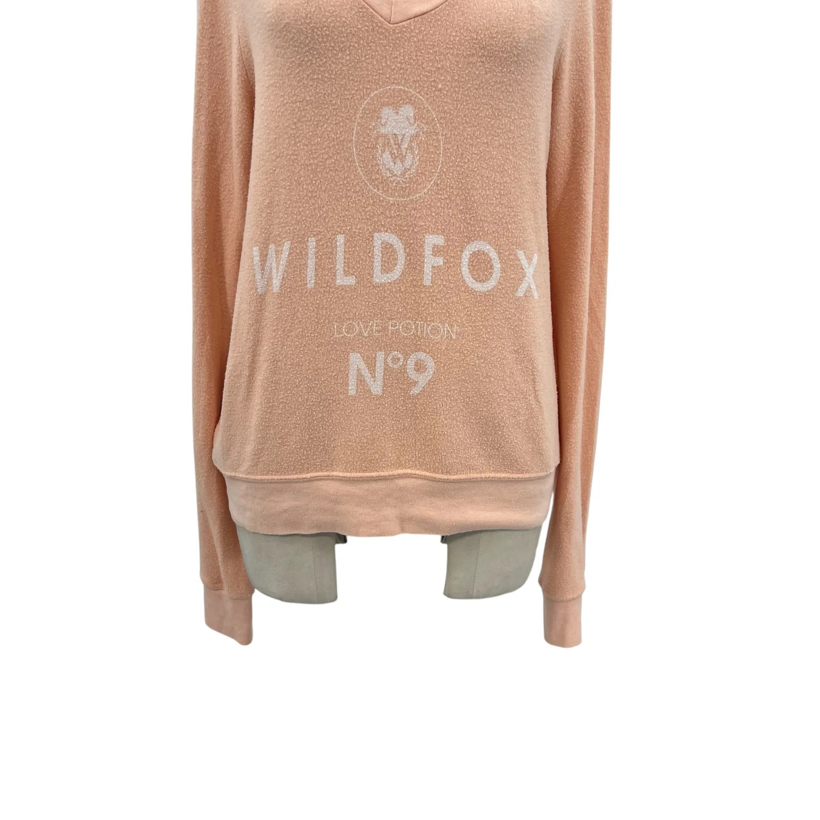 Wildfox‎ #9 Baggy Beach Jumper Sweatshirt Love Potion Fleece Orange Size Small - Image 4