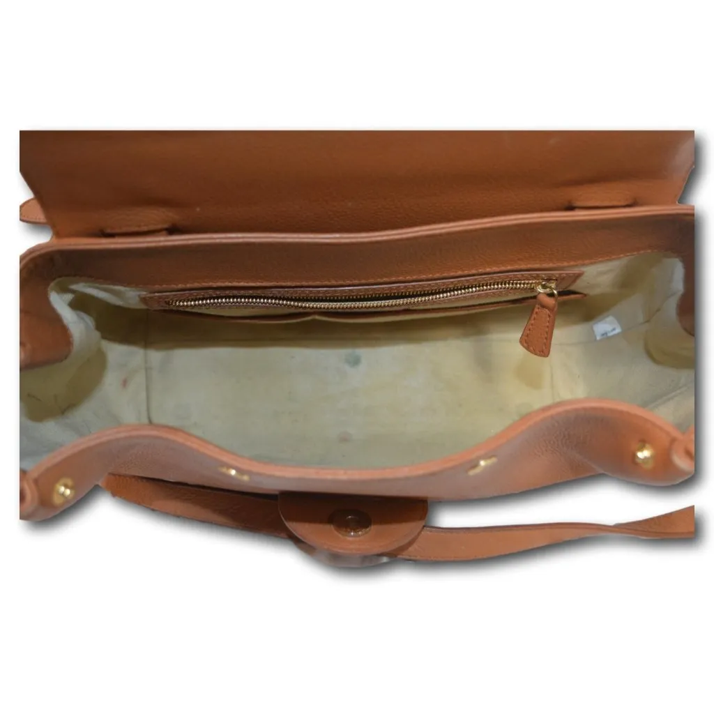 Polène Numéro Un Nano Tan Textured Calf Leather Top Handle Crossbody Bag - Image 6