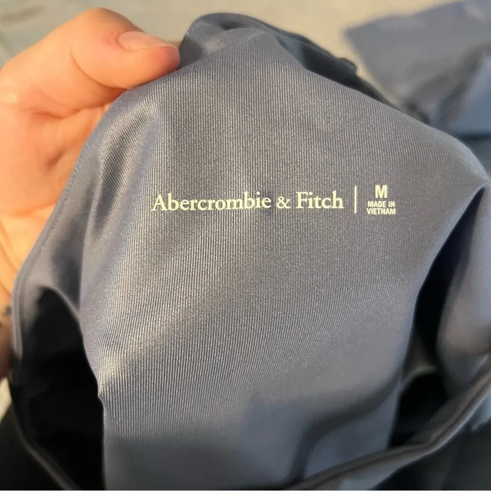 Abercrombie & Fitch Metallic Crop Top and Bike Shorts Set Athleisure Size Medium - Image 8