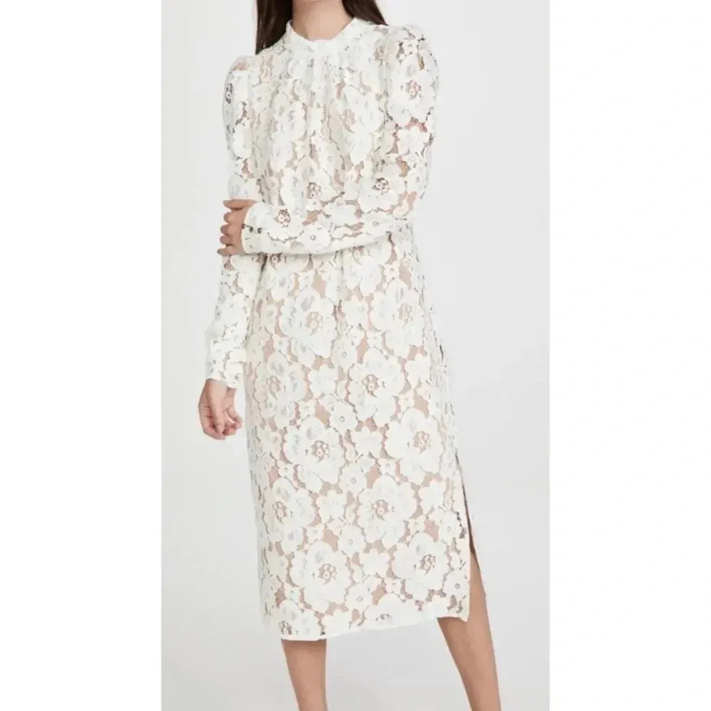 WAYF Lace Emma Midi Dress Size Medium - Image 15