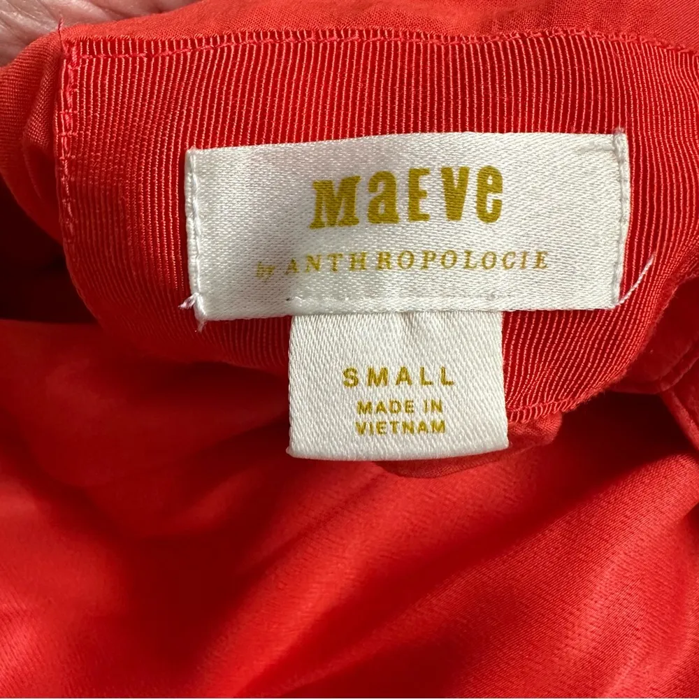 Maeve Anthropologie Open Back Wrap Midi Dress In Red - Image 9