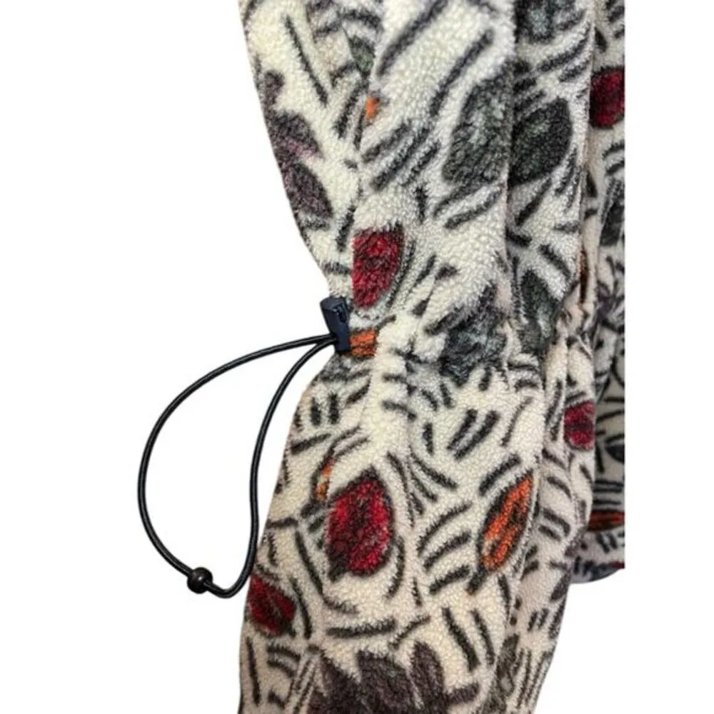 The North Face Women Large Vintage Zip Up Sweater Vest Fleece 90s Leaves Pattern - Image 6