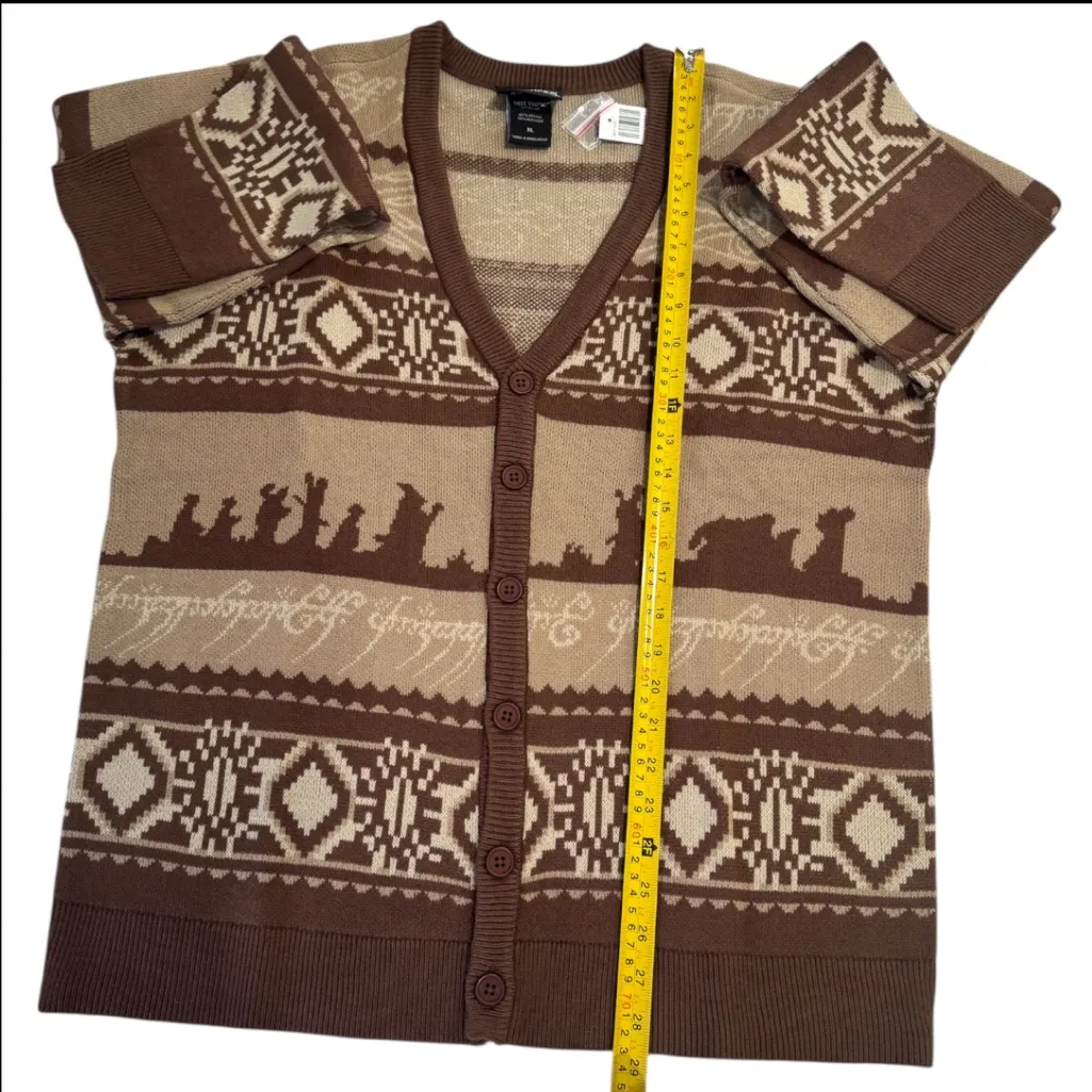 The Lord Of The Rings Silhouette Fair Isle Cardigan (Unisex XL) - Image 7