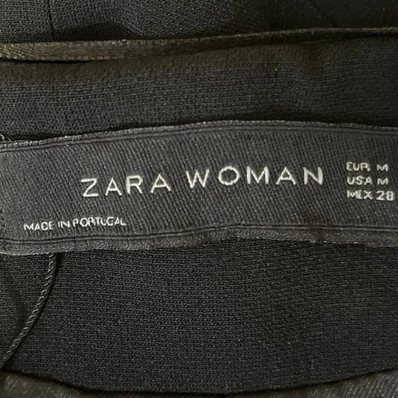 Zara Woman Black Open Front Pockets Business Career Office Blazer Coat Jacket M - Image 3