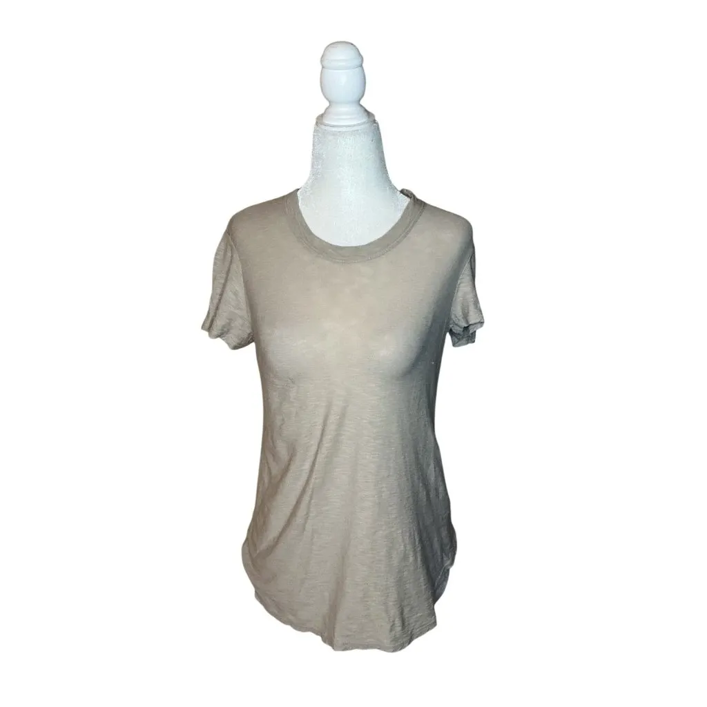 James Perse Sheer Slub Crew Neck Tee in Sand Dune Size 1 (XS/S) Womens - Image 5