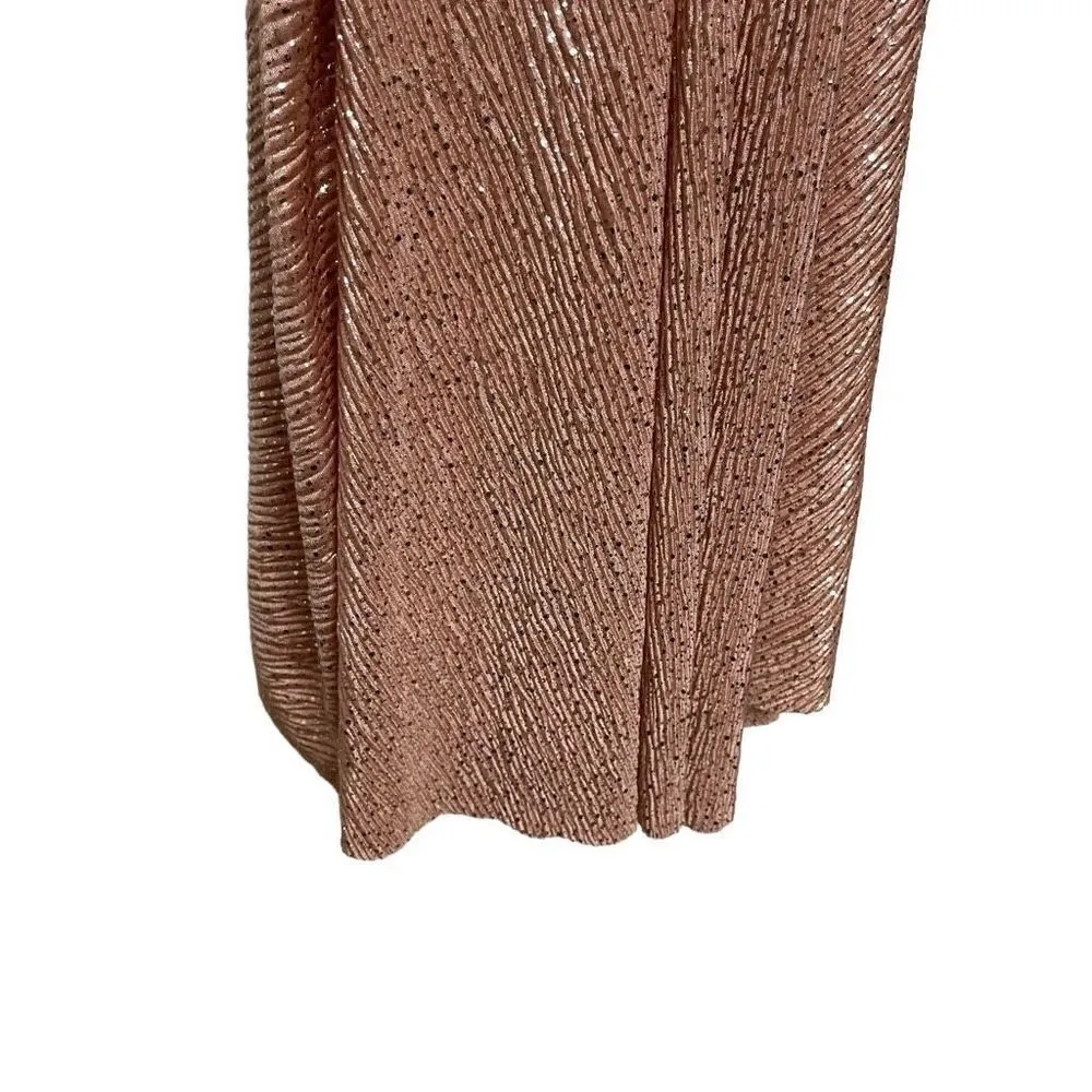 NWT Sabina Musayev Intermix Topaz Keyhole Shimmer Blush Pink Rose‎ Gold Dress XS - Image 6