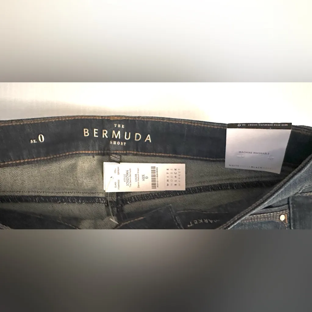 NWT White House Black Market Denim Medium Wash Bermuda Shorts - Image 8