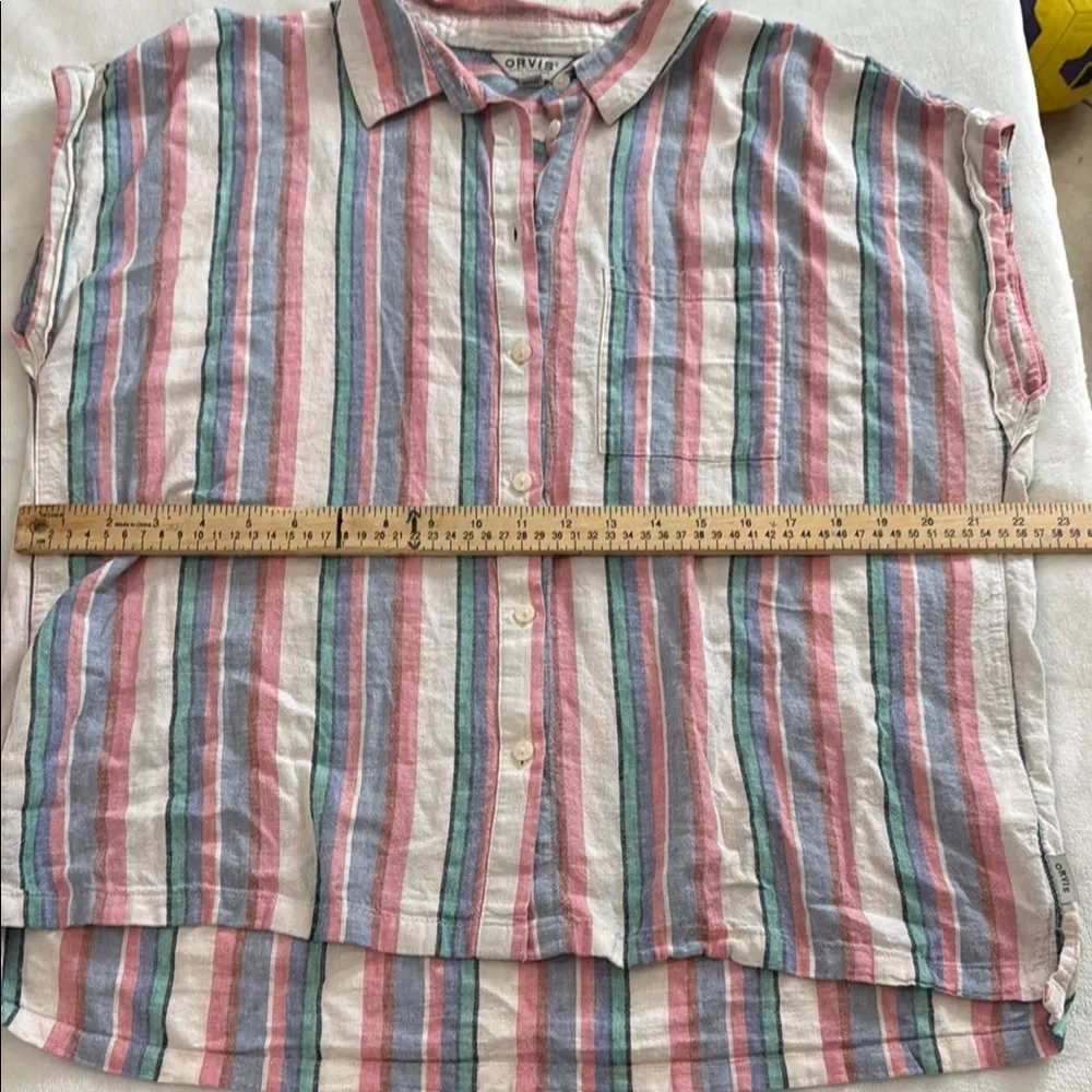 Orvis Striped Sleeveless Button-Up Shirt - Image 5