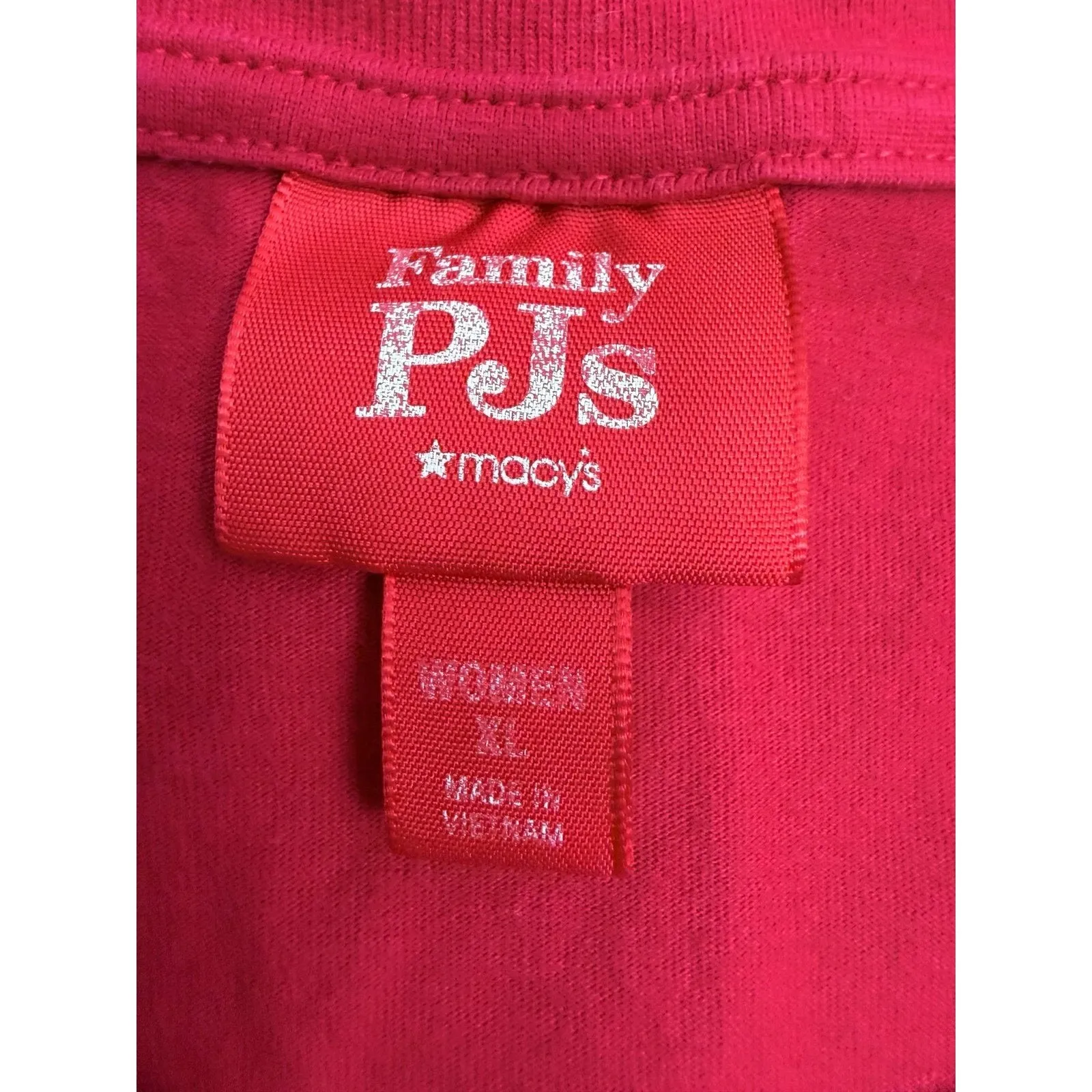 Family PJs Merry and Bright Christmas Top Red Long Sleeve Size XL - Image 3