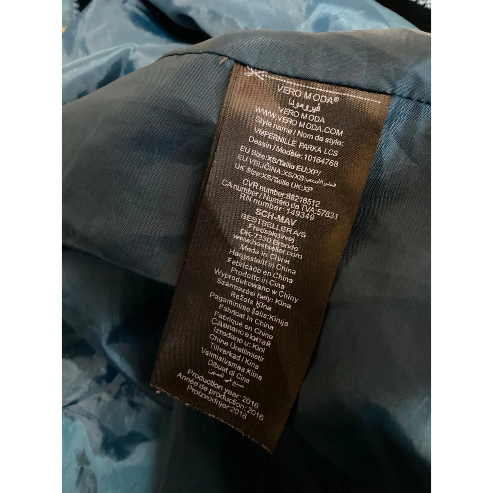 Vero Moda Blue Green Hooded Long Sleeve Snap Utility Anorak Coat Jacket Size XS - Image 4