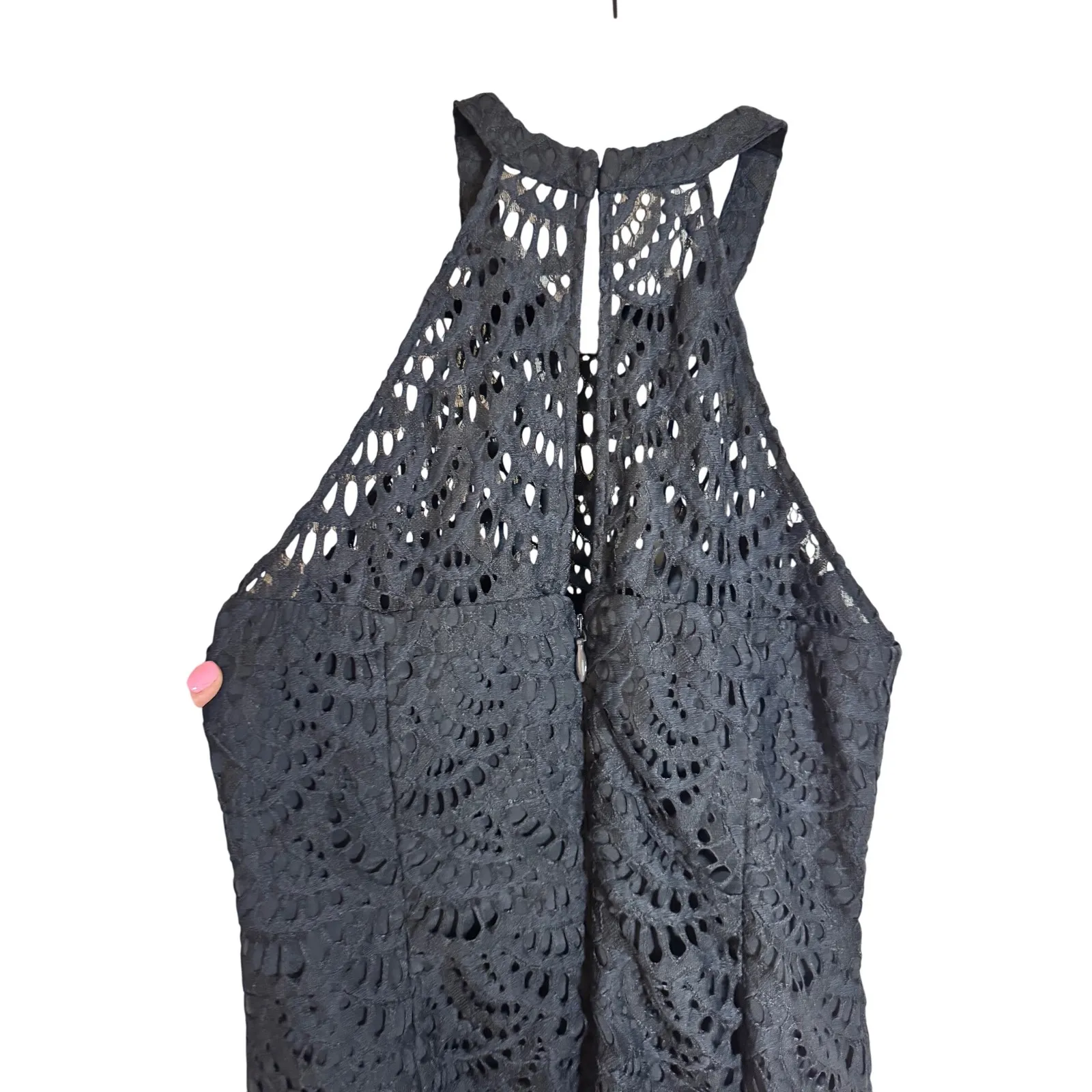 Lilly Pulitzer Kenna Dress‎ Scalloped Fan Lace Black Onyx Size 2 - Image 11