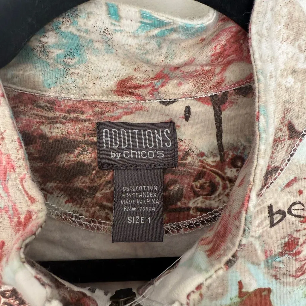 Additions by Chico’s Women’s 1 Multicolored 3/4 Sleeve Top Jacket - Image 2