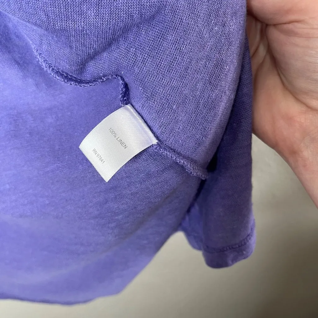 J.Jill Love Linen Transitional Open Front Light Weight Purple Cardigan XS Petite - Image 8