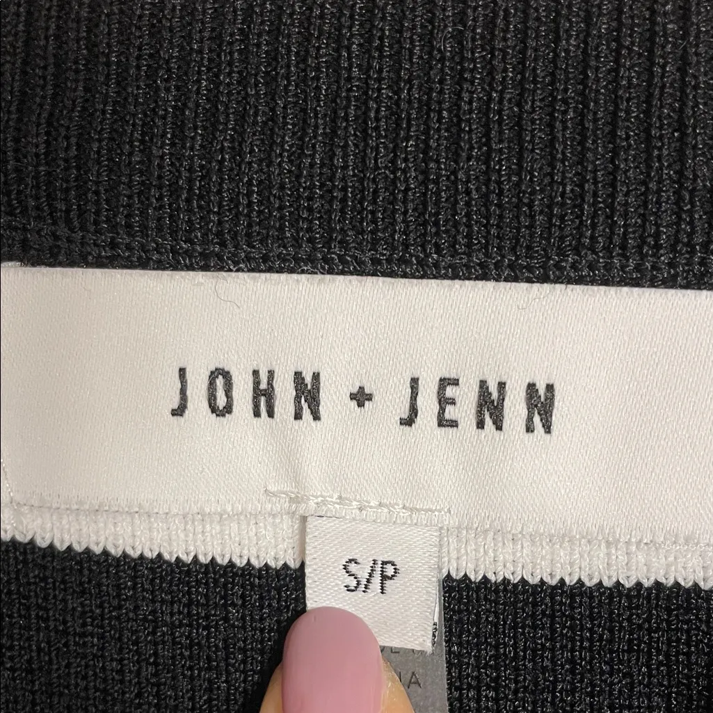 John + Jenn Women’s Knit Striped Black White Sleeveless Dress - Image 6