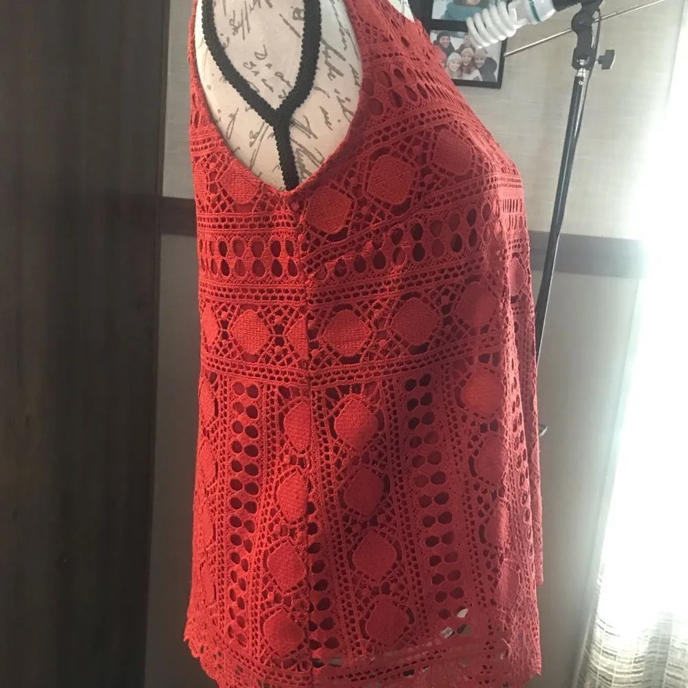 Sunny in Brooklyn Rust Sleeveless Blouse Medium Red - Image 15