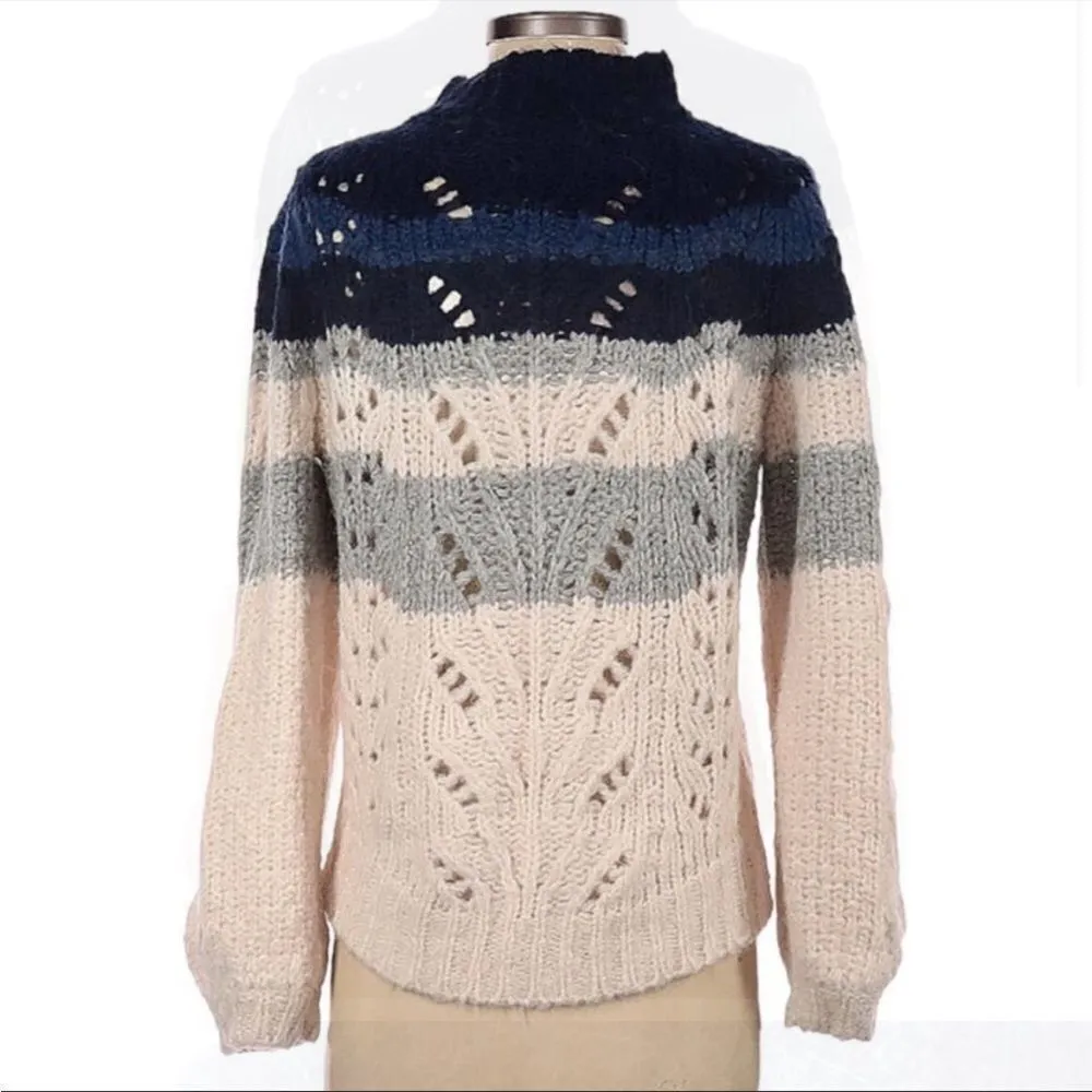 ✨ J. Crew Sweater Big Sur Alpaca Knit Crewneck Colorblock Navy Stripe✨ - Image 6