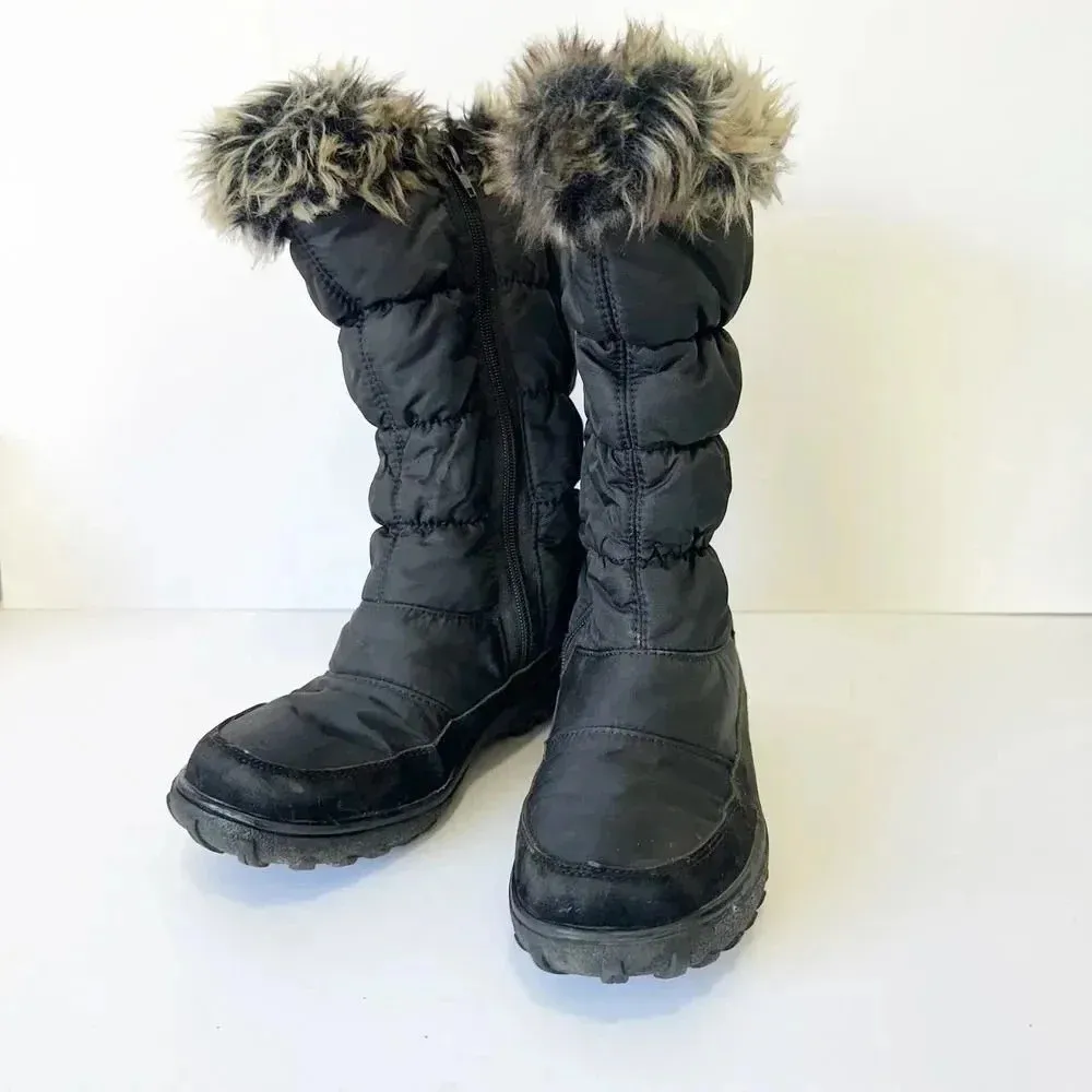 Spring Step Womens Alpi-Tex Vanish Faux Fur Trim‎ Black Snow Boots Size 39 US 9 - Image 4