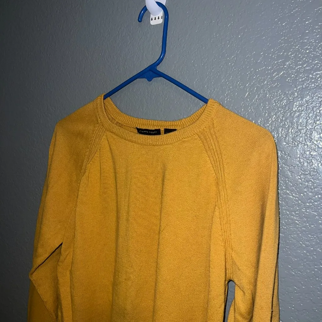 Mustard Yellow Pull Over Crew Neck Sweater Size Medium - Image 4