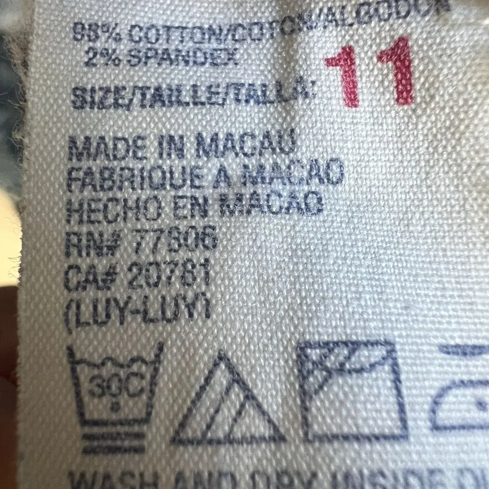 Tommy Jeans Y2K Lace‎ Up Denim Capri Pants Size 11 Blue Red White Stripe Vintage - Image 15