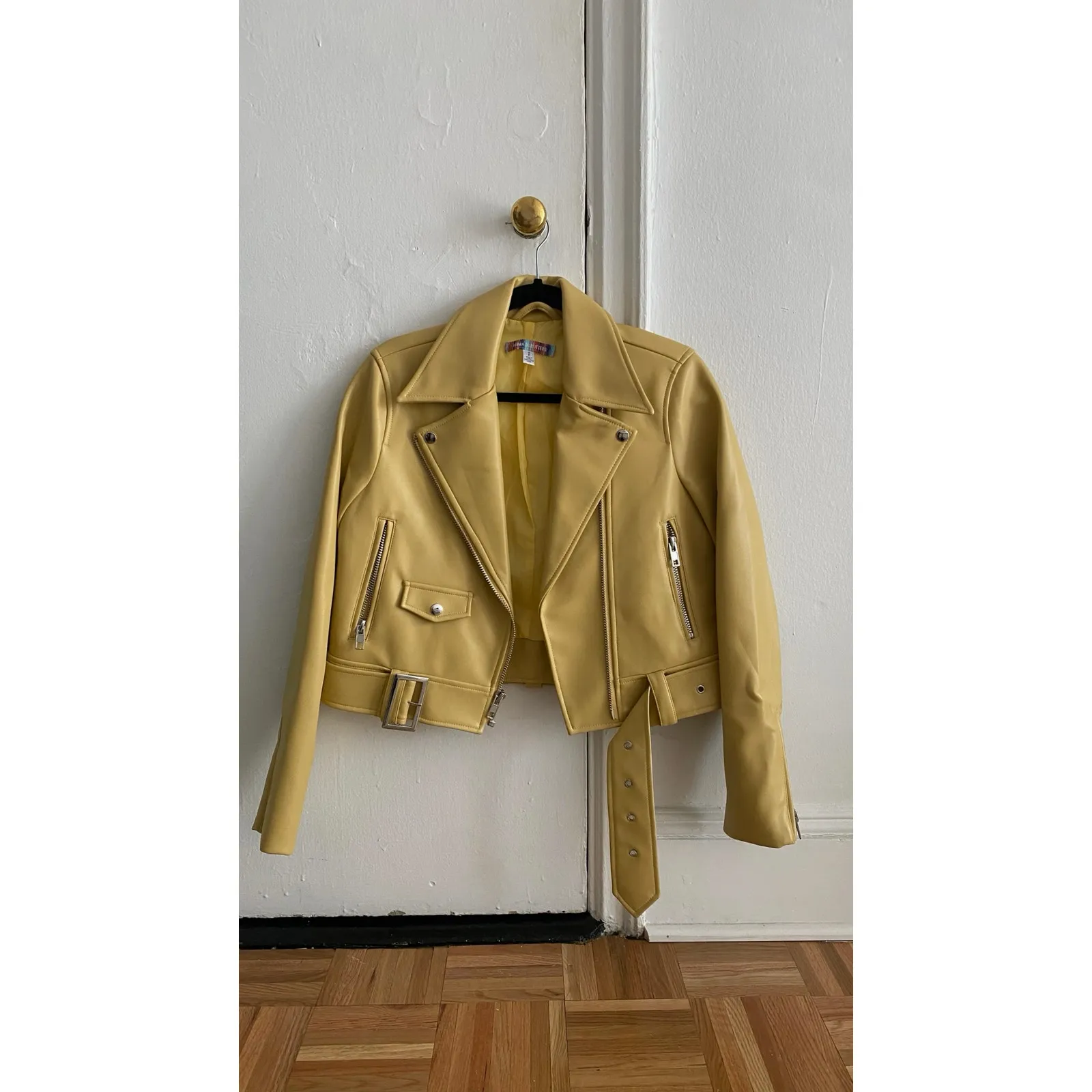 Urban Outfitters Celeste Faux Leather Moto Jacket Sz Small - Image 11