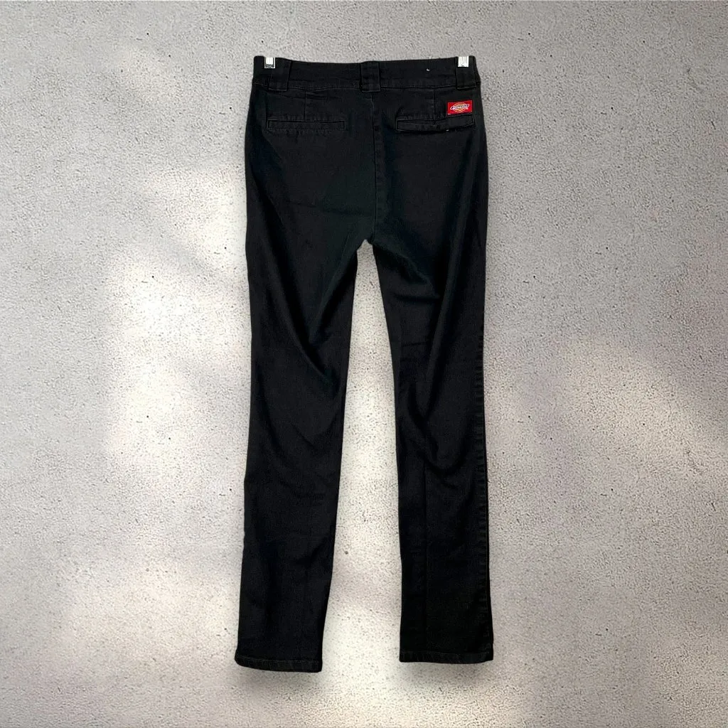 Dickies Flex Worker Skinny Pants Womens 3/26 Black Cotton Blend Stretch Workwear - Image 2