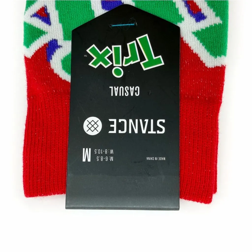 Stance Trix Cereal Crew Socks Medium Mens Womens Rabbit Red White Fun Gift - Image 2