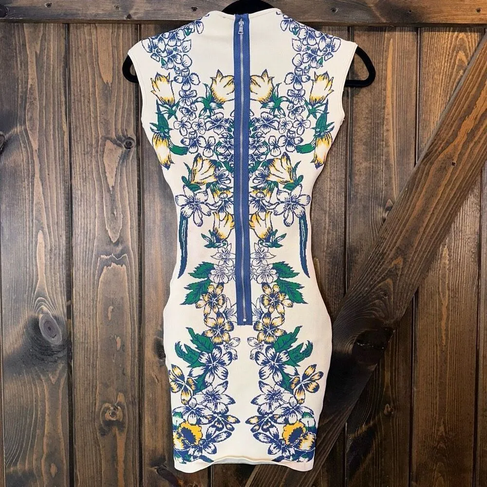 BCBG MAXAZRIA Ellena Luxe Floral Jacquard Tiger Lily Dress Size XS - Image 2