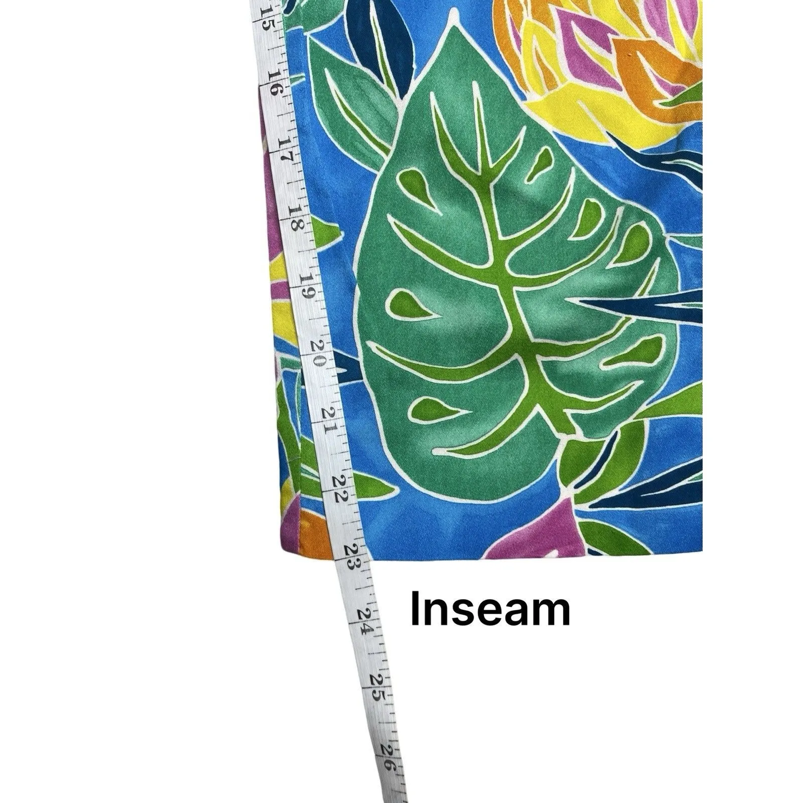 Lauren Ralph Lauren Tropical Print Stretch Resort Wear Capri Pants Size 8 P - Image 7