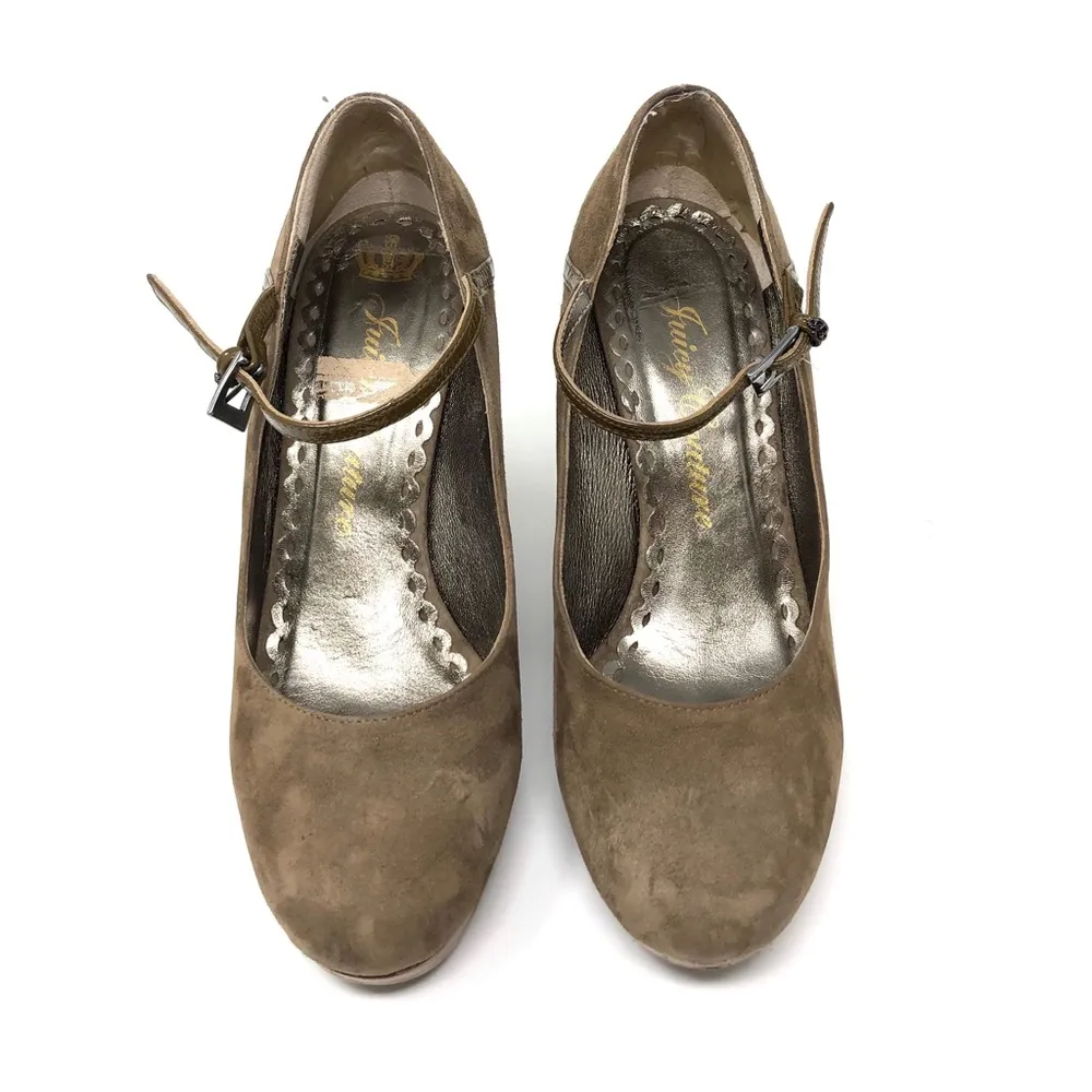 JUICY COUTURE tan suede Mary Jane wedges, size 9, made in Italy - Image 2