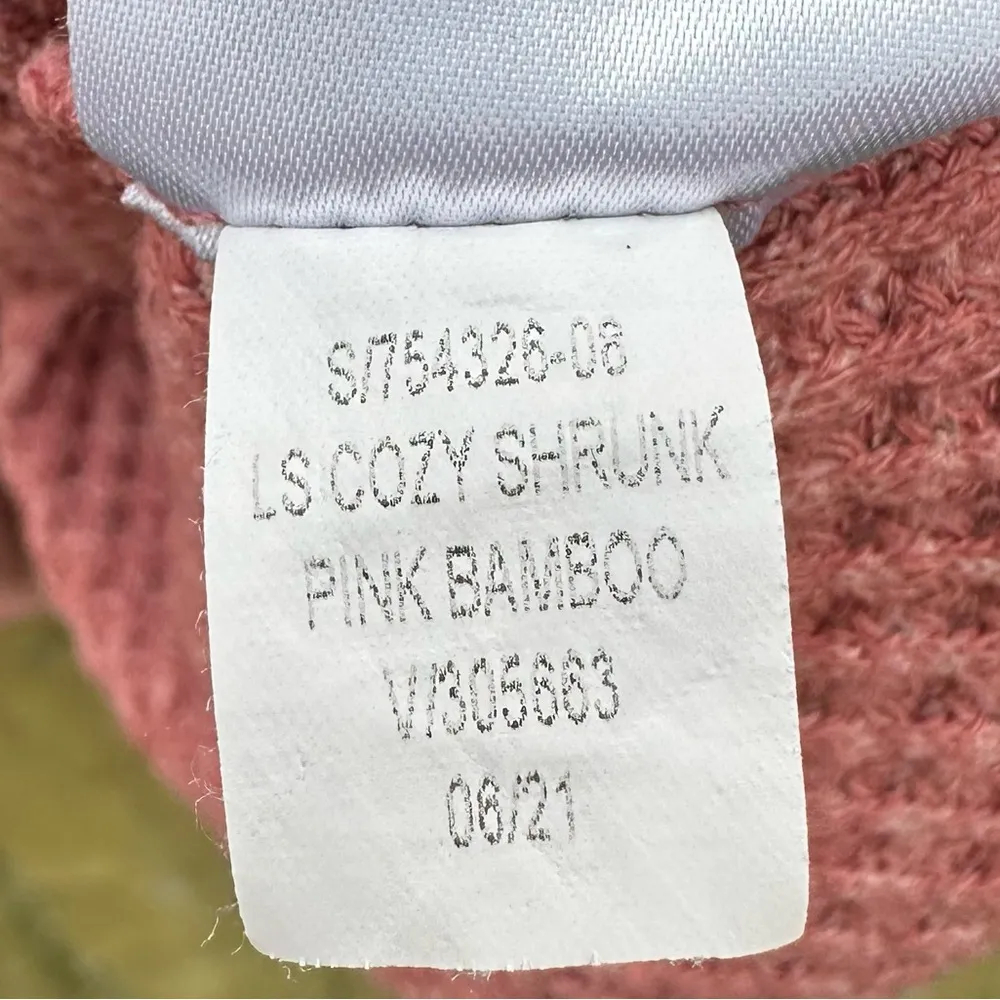 Old Navy Cozy Shrunk Waffle Knit Henley Sweater in Pink Bamboo Sz XXL - Image 9