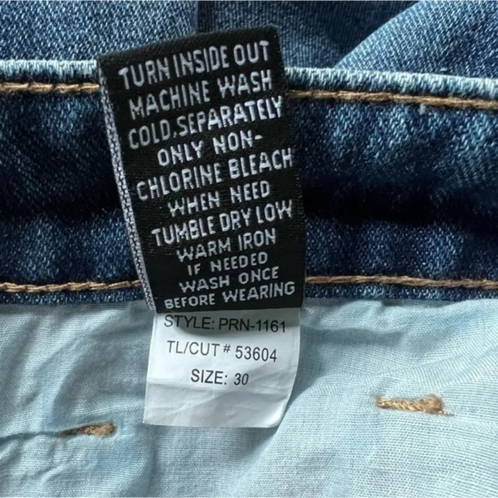 Prosperity Destroyed High Waist Wide Leg Denim Blue Jeans Size 30 NWT - Image 6