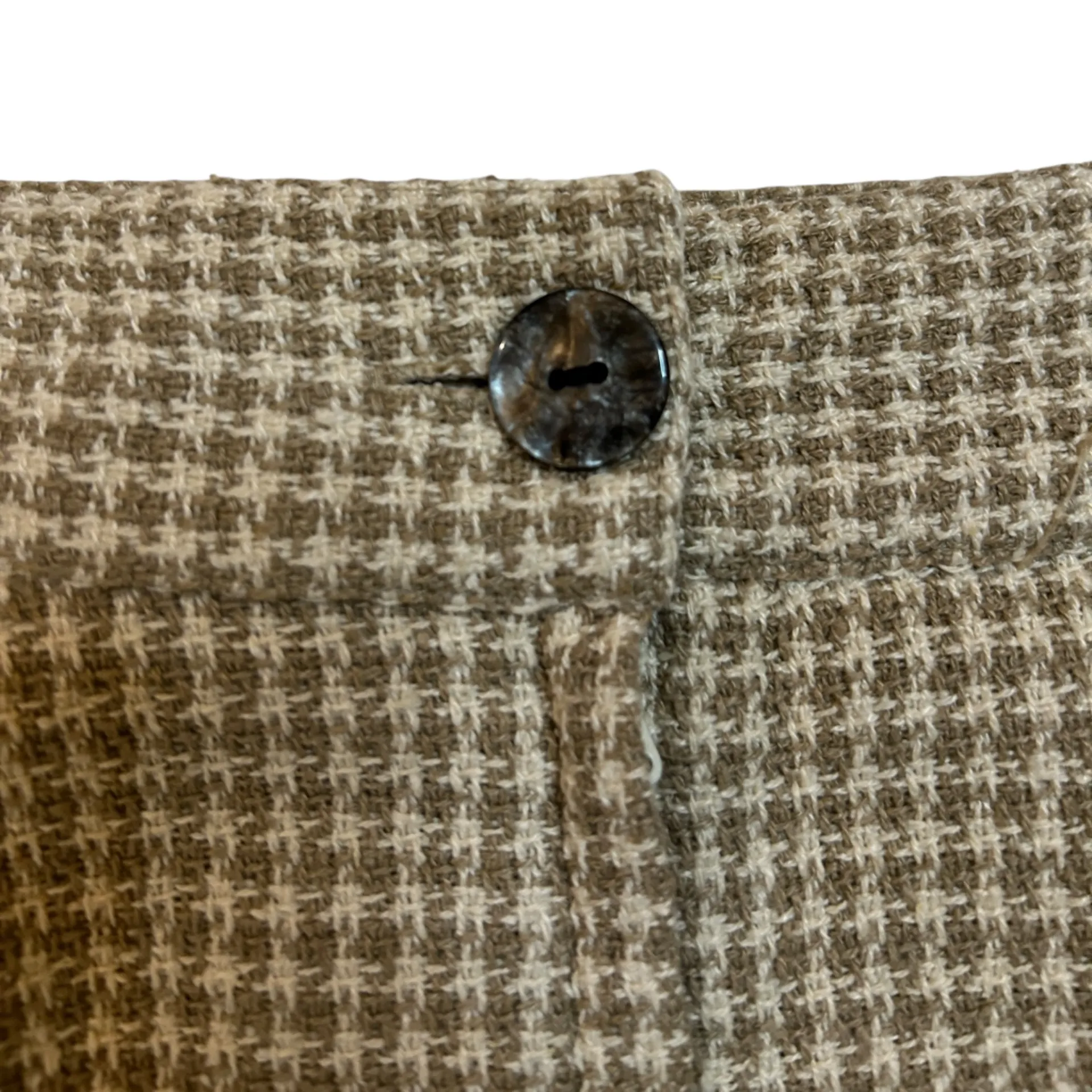 Vintage 90s Silks 100% Silk Houndstooth Blazer Skirt Suit Set Brown Beige Medium - Image 11