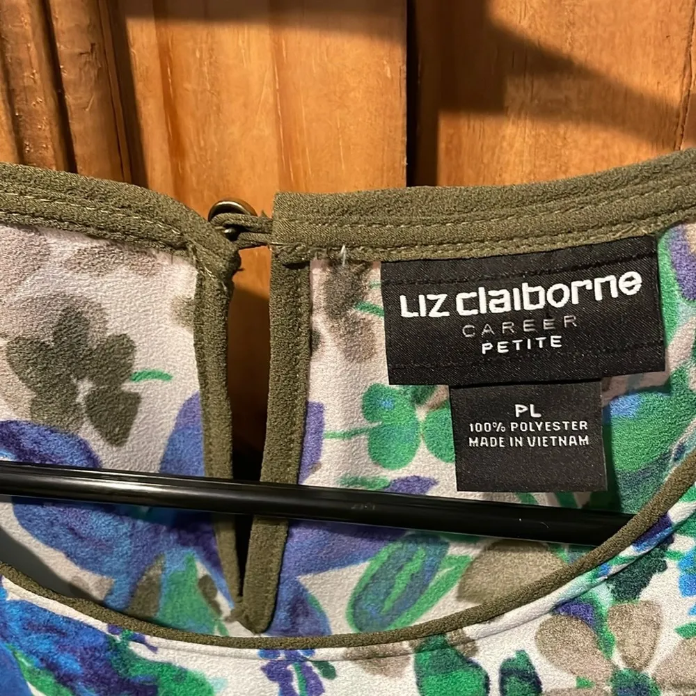 LIZ CLAIBORNE CAREER PETITE Floral Design Tank Blouse Size Petite Large (PL) - Image 5
