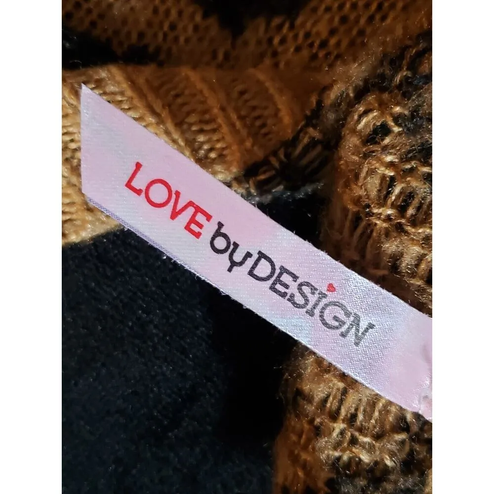 Love By Design Women's Brown Leopard Print Long Sleeve Cutout V Neck Sweater 2X - Image 7