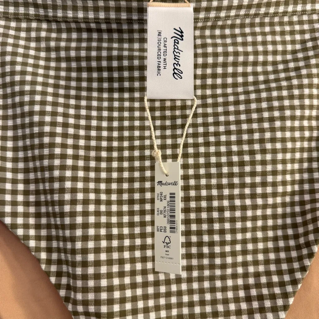 NWT Madewell High-Rise Bikini Bottom in Seersucker - Image 3