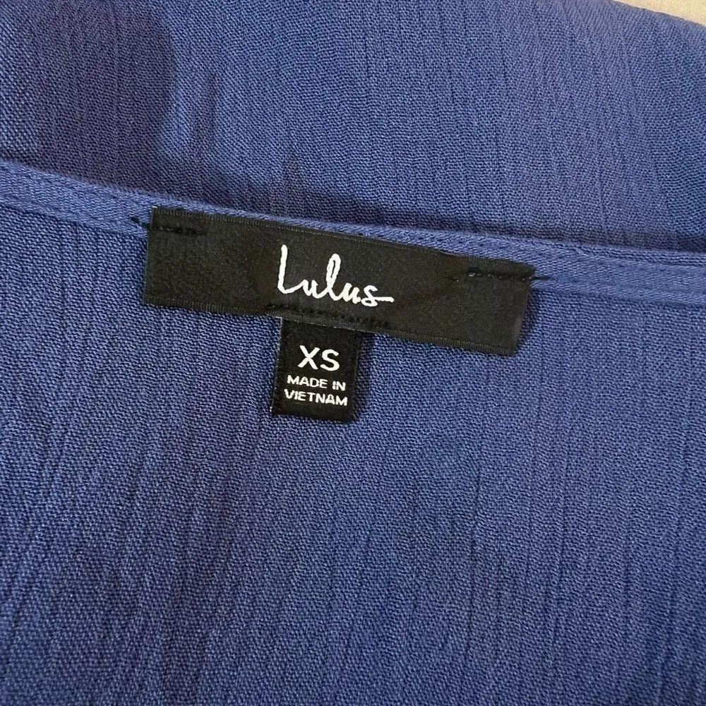 Lulu’s Heart of Marigold Denim Blue Wrap true Maxi Dress size xs - Image 10