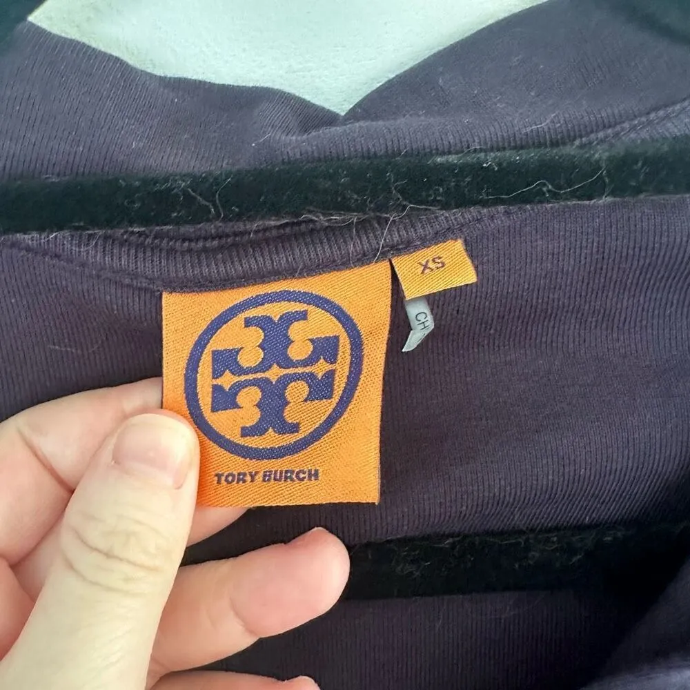 Tory Burch Women’s Extra Small Navy Polo Shirt Logo Buttons - Image 2