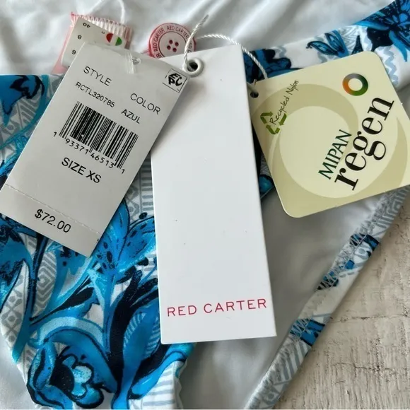Red Carter Blue Floral Cheeky Bikini Swimsuit Bottoms size‎ XS NWT - Image 2