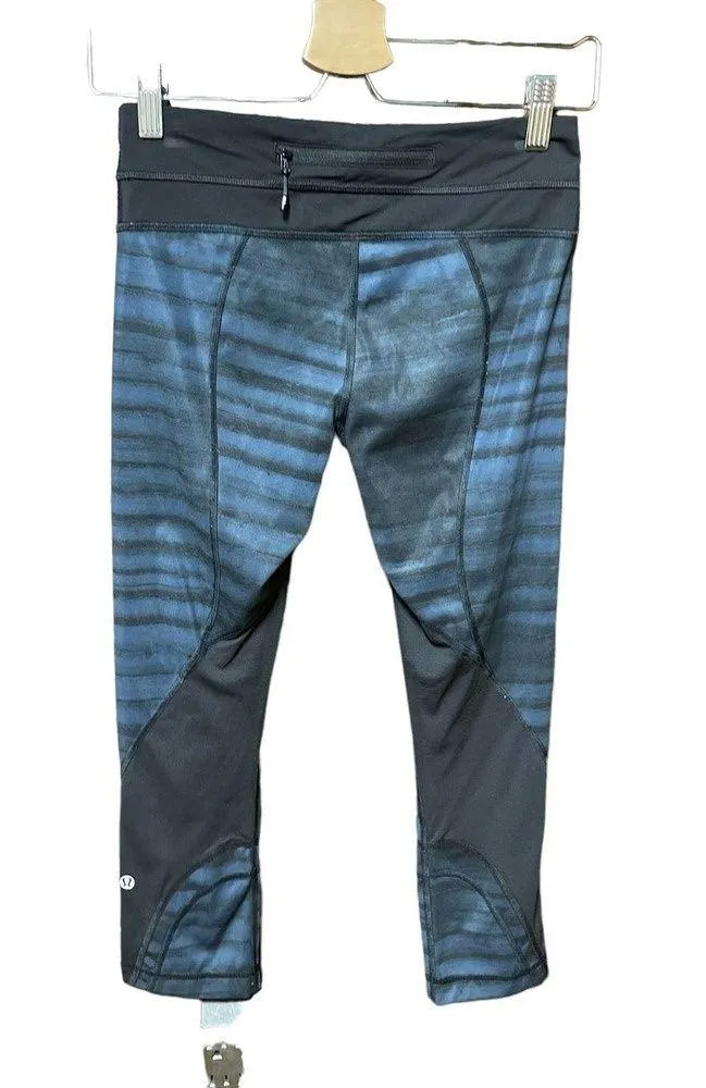 Lululemon Run: Inspire Crop II Full-On Luxtreme Mesh Good Vibes Deep Navy Size 4 - Image 4