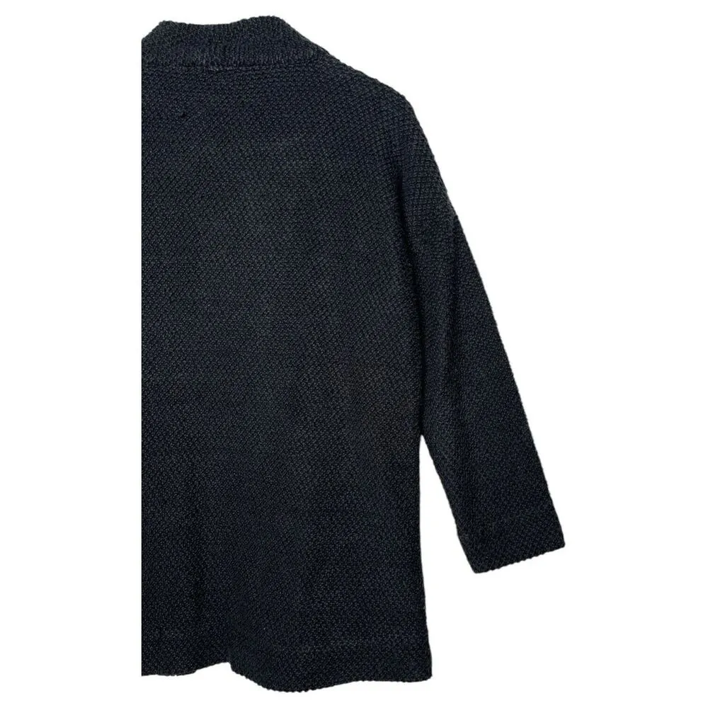 Marine layer  Cardigan Sweater Womens Small Black Open Front Heavyweight Pockets - Image 7