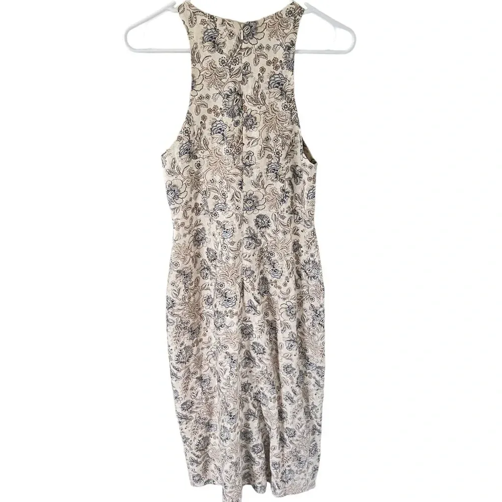 Zimmermann Ivory Blue Floral Linen Midi Dress - Image 8