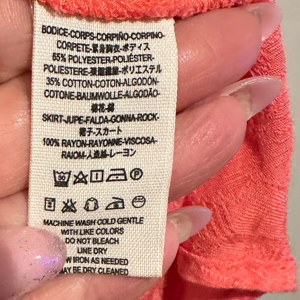 Free People Urban Outfitters Crochet Fiesta Coral Boho Dress M - Image 10